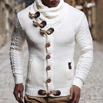 Μοντέρνα βασική ζακέτα πουλόβερ που πλένεται ανδρικά ζακέτα πουλόβερ ζιβάγκο με λεπτή εφαρμογή Πλεκτό πουλόβερ Streetwear