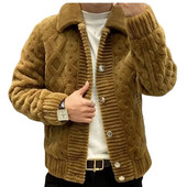 2023 Uus kardigan Meeste ühevärviline kootud kampsun Sügisene talve puuvillane kardigan Meeste vabaaja kudumid Kardiganid Meeste mantel B132