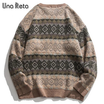 Una Reta Geometry Мъжки пуловер Нов есенен зимен хип-хоп пуловер Мъжки пуловер с щампа Streetwear Пуловер Harajuku за двойка