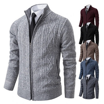 Βελούδινο πουλόβερ Winter Plus Ζακέτα με χοντρό ψηλό γιακά Ανδρικό παλτό πλεκτό jumper Μάρκα Knitwear Hombre Ρούχα