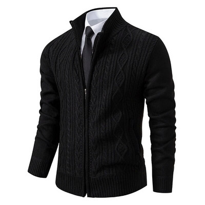Winter Plus Velvet Megztiniai Kardiganas Storas megztinis su aukšta apykakle Vyriškas paltas Megztas Džemperis Gamintojas Trikotažo Hombre Drabužiai