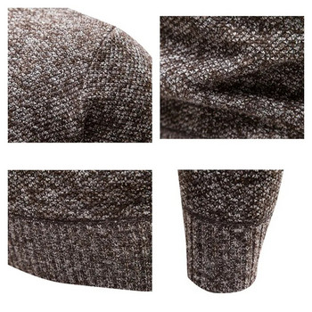 Есенно-зимен топъл пуловер с висока яка Мъжки ежедневен плетен пуловер с ролка Затопля мъжки джъмпер, плетен вълнен пуловер