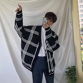 Κορεάτικη έκδοση Ανοιξιάτικη και Φθινοπωρινή Ανδρική Πλεκτή Ζακέτα Νέο μοντέρνο πανωφόρι πανωφόρι Casual πουλόβερ Ανδρικό μπουφάν με λαιμόκοψη