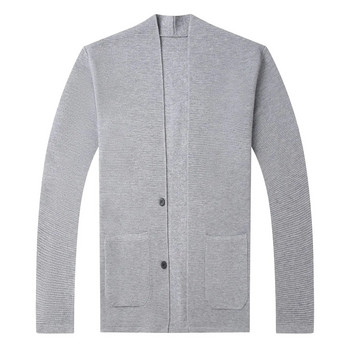Есен 2023 Нова 4-цветна мъжка плетена жилетка Модна ежедневна тънка пуловерна палто с двоен джоб без копчета Мъжки маркови дрехи