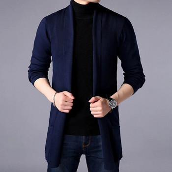 Μόδα Ανδρική μακρυμάνικη ζακέτα με μακρυμάνικο παλτό με λαιμόχρωμο V γιακά νεανικού κορεατικού στυλ Ανοιχτό πουλόβερ Φθινοπωρινό μπουφάν