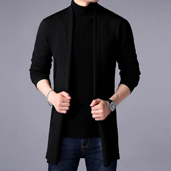 Μόδα Ανδρική μακρυμάνικη ζακέτα με μακρυμάνικο παλτό με λαιμόχρωμο V γιακά νεανικού κορεατικού στυλ Ανοιχτό πουλόβερ Φθινοπωρινό μπουφάν