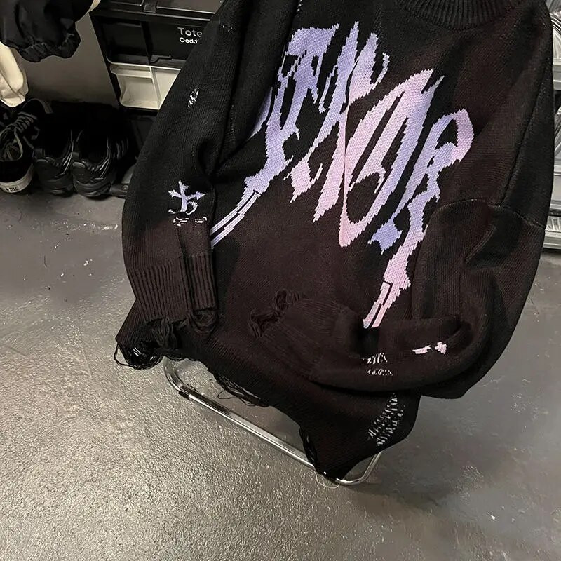 2022. aasta uued Ameerika retrogooti stiilis mustriga kampsunid, meeste Y2K tänava vaba aja veetmise trendi Joker kampsun, paar moodne vaba kampsun