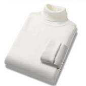 Uued sügistalvised kilpkaelusega kampsunid meeste õhukesed silmkoelised pulloverid Meeste ühevärvilised vabaaja kudumid kampsunid fliisist soojad pulloverid