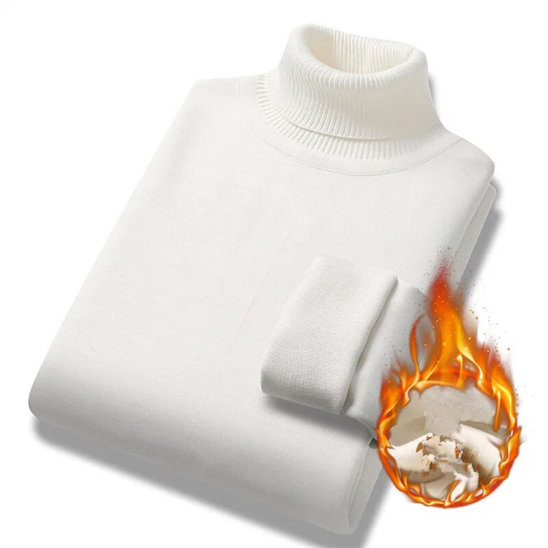 Uued sügistalvised kilpkaelusega kampsunid meeste õhukesed silmkoelised pulloverid Meeste ühevärvilised vabaaja kudumid kampsunid fliisist soojad pulloverid