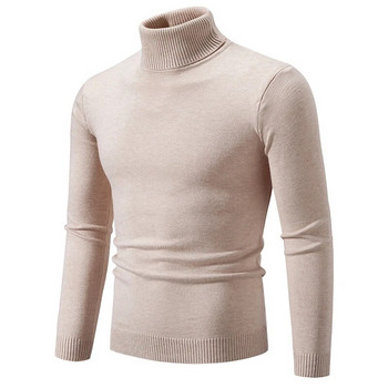 Нов мъжки топъл пуловер с високо деколте, плътно еластично плетено дъно, пуловер, мъжки пуловери Harajuku