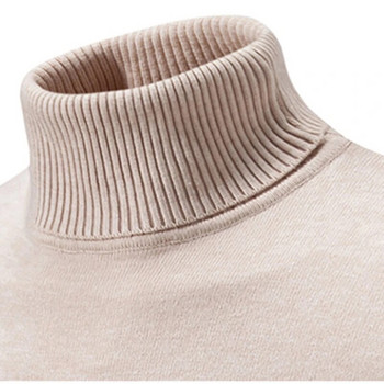 Нов мъжки топъл пуловер с високо деколте, плътно еластично плетено дъно, пуловер, мъжки пуловери Harajuku