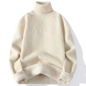 Ανδρικά πουλόβερ ζεστά με ζιβάγκο 2023 Ανδρικά πλεκτά πουλόβερ με ψηλό λαιμό φθινοπωρινά Ανδρικά μονόχρωμα πουλόβερ περιστασιακά πλεκτά