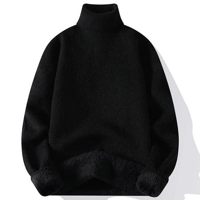 Ανδρικά πουλόβερ ζεστά με ζιβάγκο 2023 Ανδρικά πλεκτά πουλόβερ με ψηλό λαιμό φθινοπωρινά Ανδρικά μονόχρωμα πουλόβερ περιστασιακά πλεκτά