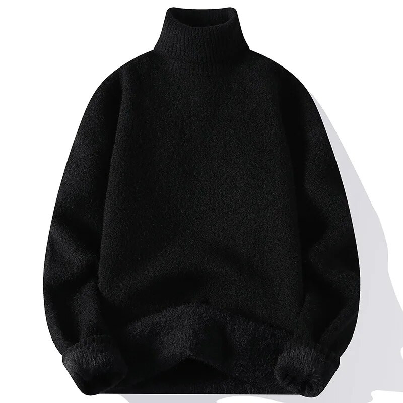Ανδρικά πουλόβερ ζεστά με ζιβάγκο 2023 Ανδρικά πλεκτά πουλόβερ με ψηλό λαιμό φθινοπωρινά Ανδρικά μονόχρωμα πουλόβερ περιστασιακά πλεκτά