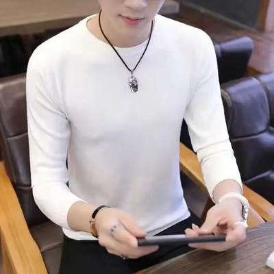 2023. aasta sügistalvine meestemood pikkade varrukatega O-kaelusega vabaaja kootud kampsun, meeste ühevärviline Täielik kašmiirist kampsun, pullover N26