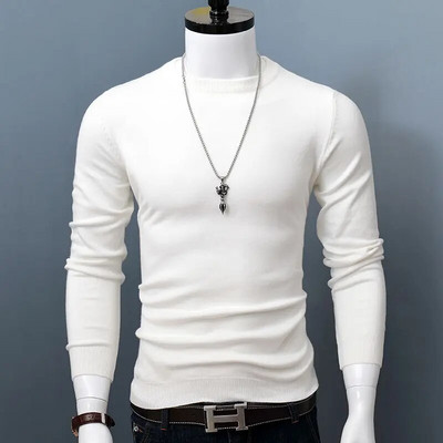 2023. aasta sügistalvine meestemood pikkade varrukatega O-kaelusega vabaaja kootud kampsun, meeste ühevärviline Täielik kašmiirist kampsun, pullover N26