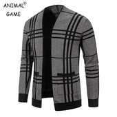 Sügisrõivad vabaaja meeste kampsun Basic triibuline pidulik Slim Fit kampsun, kulumisväärne pikkade varrukatega jakk Mantlid kootud soe topp