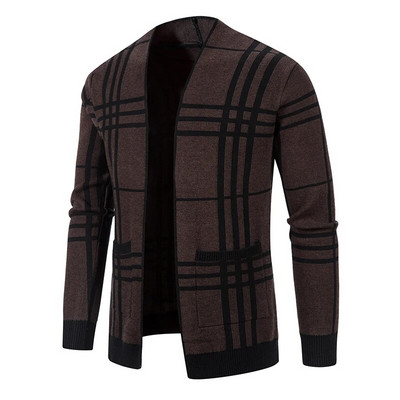 Sügisrõivad vabaaja meeste kampsun Basic triibuline pidulik Slim Fit kampsun, kulumisväärne pikkade varrukatega jakk Mantlid kootud soe topp