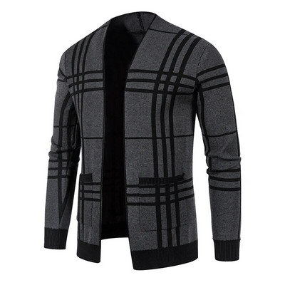 Sügisrõivad vabaaja meeste kampsun Basic triibuline pidulik Slim Fit kampsun, kulumisväärne pikkade varrukatega jakk Mantlid kootud soe topp
