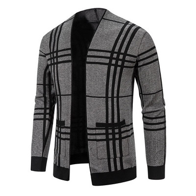 Sügisrõivad vabaaja meeste kampsun Basic triibuline pidulik Slim Fit kampsun, kulumisväärne pikkade varrukatega jakk Mantlid kootud soe topp