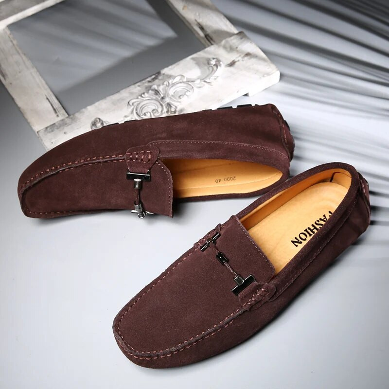 Νέα Ανδρικά Casual Παπούτσια Μόδα Suede Soft Men Loafers Μοκασίνια αναψυχής Slip σε Ανδρικά παπούτσια οδήγησης Lazy Shoe Handmade Flats Comfy