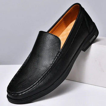 Мъжки обувки от кожа Slip on Office Man Официални обувки Сватбени парти Мъжки рокли Обувки Breath Driving Lazy Loafers Мокасини