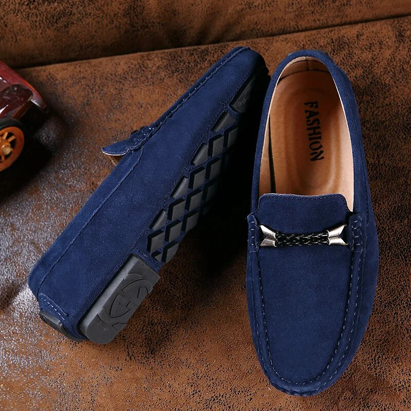 Vyriški laisvalaikio batai Madingi zomšiniai batai Vyriški rankų darbo oda Vyriški lopšeliai Mokasinai Slip ant plokščių Lengvas laisvalaikis pasivaikščiojimas