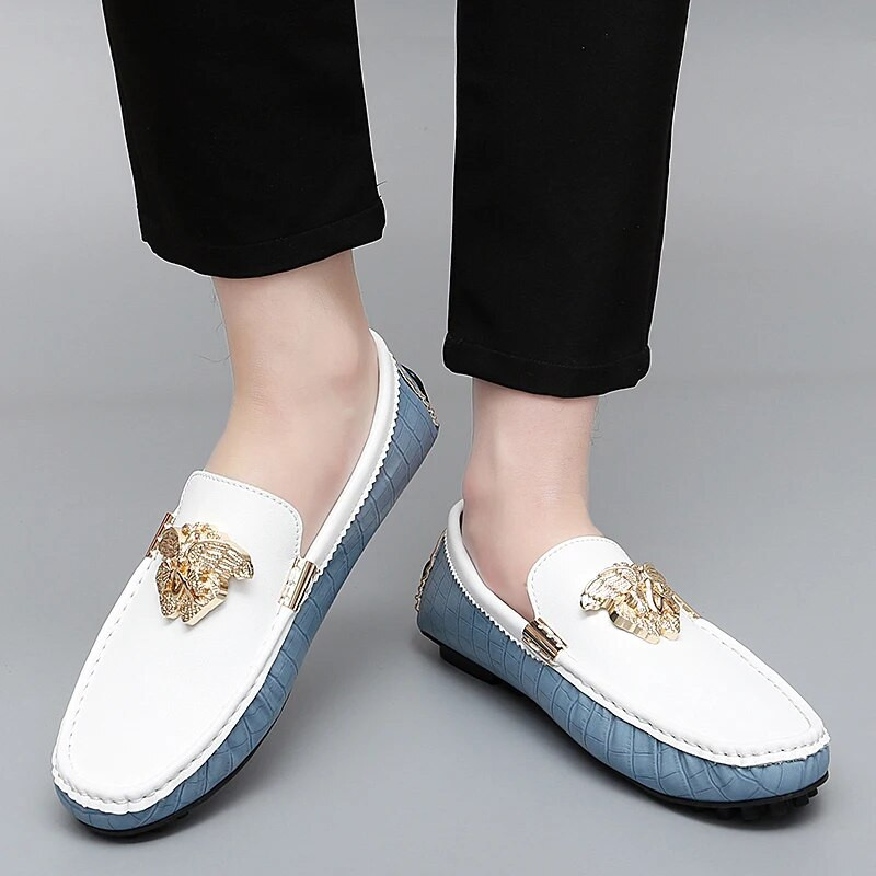 Luksuslikud nahast püksid, meeste naiste, suurus 35–48, autosõidu disainer mokassiinid, kvaliteetsed lamedad jalatsid meestele.