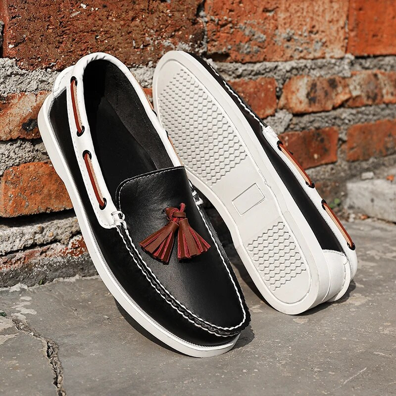Spalvų atitikimo bateliai Vyriški asmeniniai Mocassin Minkštos odos plokščiapadžiai Viską atitinkantys laisvalaikio batai Slip-On vairavimo batai vaikščiojimo batai valtis