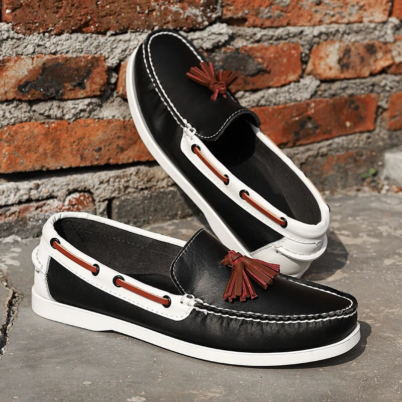 Spalvų atitikimo bateliai Vyriški asmeniniai Mocassin Minkštos odos plokščiapadžiai Viską atitinkantys laisvalaikio batai Slip-On vairavimo batai vaikščiojimo batai valtis