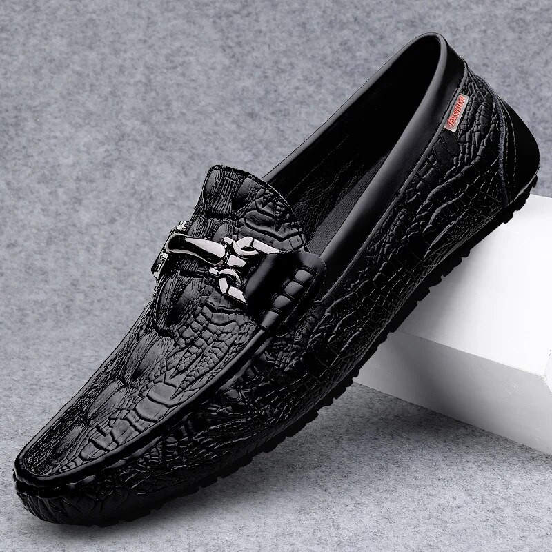 Elegantes slip-on ανδρικά δερμάτινα παπούτσια Άνετα, περιστασιακά ανδρικά παπούτσια Μαλακά αντιολισθητικά ανδρικά loafers Αναπνεύσιμα μποτάκια με μοκασίνια οδήγησης