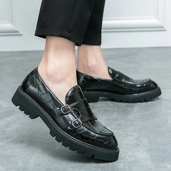 Нови мъжки туфли с кръгли пръсти Пролетни и есенни мъжки тоалети Сватбени бизнес офис мокасини Кожени обувки Безплатна доставка