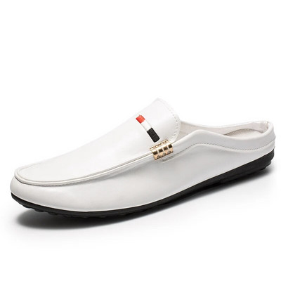 Ежедневни обувки Мъжки мъжки кожени обувки с плоско дъно Персонални бели мокасини Мъжки обувки Леки сандалии Обувки Chaussure Homme