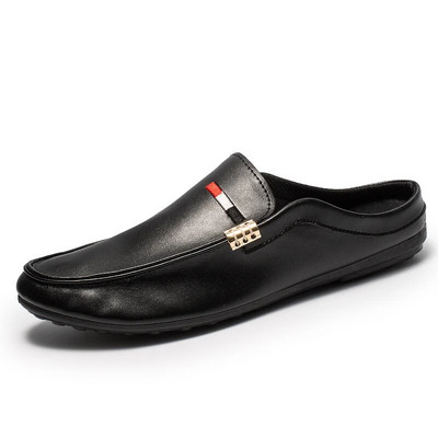 Vabaajajalatsid Meeste Nahkjalatsid Lameda põhjaga isikupära valge mokassiinid Meeste jalatsid Heledad sandaalid Kingad Chaussure Homme