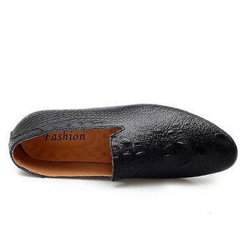 Ανδρικά παπούτσια βρετανικού στυλ με μοτίβο κροκόδειλου Ανδρικά φθινοπωρινά παπούτσια casual ανδρικά αναπνεύσιμα δερμάτινα μπιζέλια Loafers Trend Lazy Loafers
