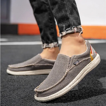 Нови мъжки вулканизирани обувки Модни платнени обувки Мъжки дишащи ежедневни плоски обувки Външни мъжки маратонки Мокасини Zapatos Hombre