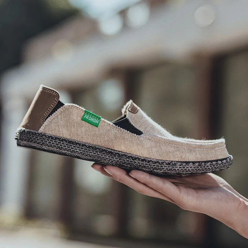 Suvised hingavad meeste lõuendist kingad Loafers Meeste tossud Mood vabaaja meeste kingad Kerged lamedad Mehed, kes sõidavad Zapatot suures suuruses