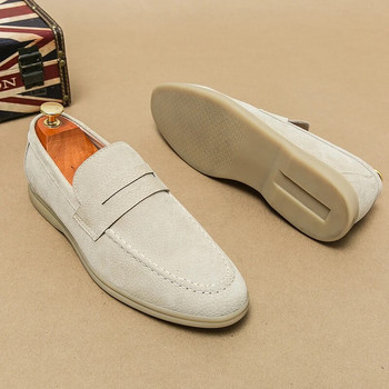 Πολυτελή slip-on παπούτσια με χαμηλό τακούνι Nubuc Loafers Suede άνετη μαλακή ανδρική σόλα Classic ρετρό μοκασίνια casual παπούτσια