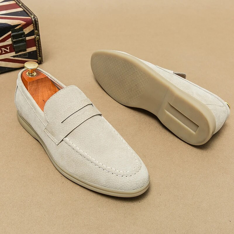 Prabangūs Firminiai Slip-On Batai Žemakulniai Nubuc Loafers Zomšinė Oda Patogus Minkštas Padas Vyriški Klasikiniai Retro mokasinai Laisvalaikiai batai