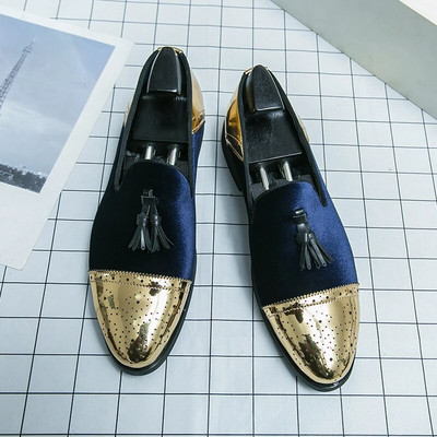 Σχεδιαστής 38~47 Ανδρικά casual Leather Brogue Formal Corduroy Business Loafers Υποδήματα για ανδρικά φλατ