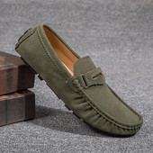 Ανδρικά δερμάτινα σουέτ παπούτσια casual μονόχρωμα ανδρικά loafers Άνετα μοκασίνια αναπνεύσιμα παπούτσια οδήγησης Απλά παπούτσια Lazy