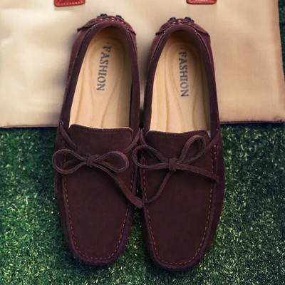 Vyriški lopšeliai madingi kutai Vyriški batai zomšiniai vairavimo batai laisvalaikio avalynė Šviesūs plokščiapadžiai mokasinai Vyriški loferiai, dideli 38–49 dydžiai