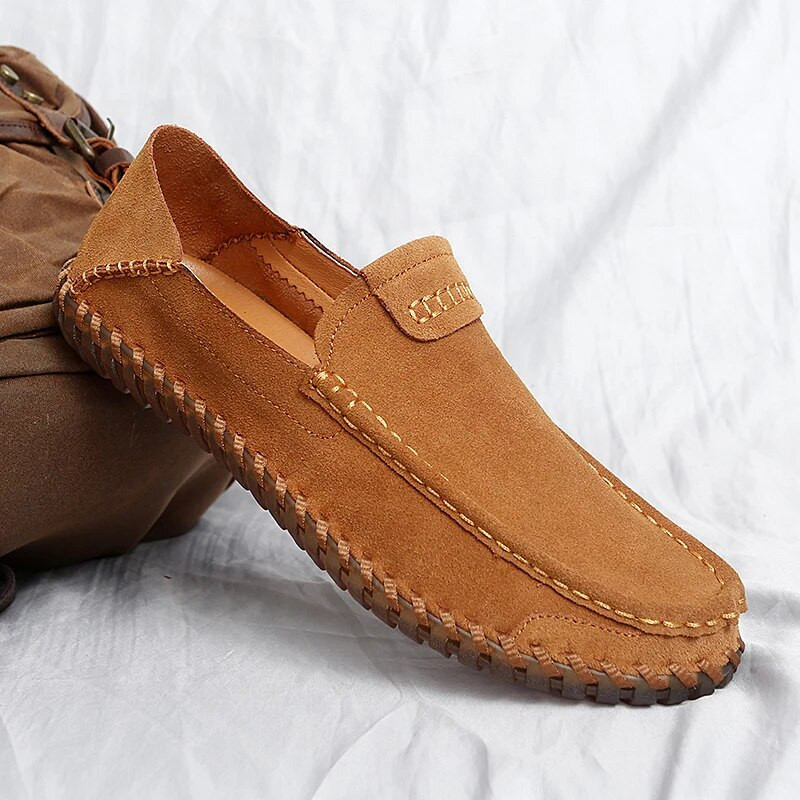 Suede Leather Ανδρικά Loafers Super Soft Casual Ανδρικά παπούτσια Slip On Ανδρικά Μοκασίνια Plus Size 38-47 Tenis Masculinos
