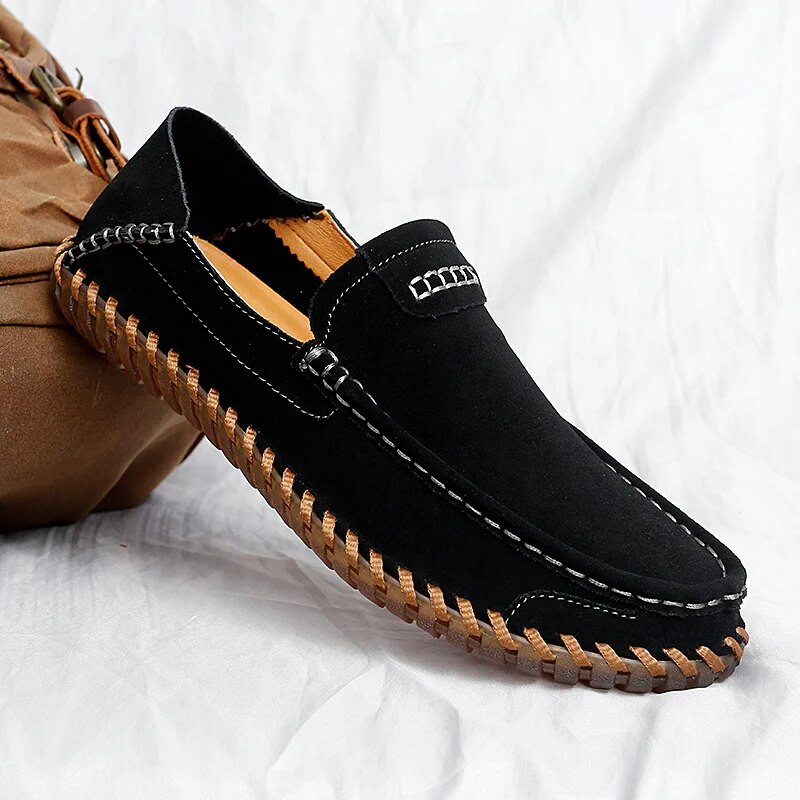 Suede Leather Ανδρικά Loafers Super Soft Casual Ανδρικά παπούτσια Slip On Ανδρικά Μοκασίνια Plus Size 38-47 Tenis Masculinos