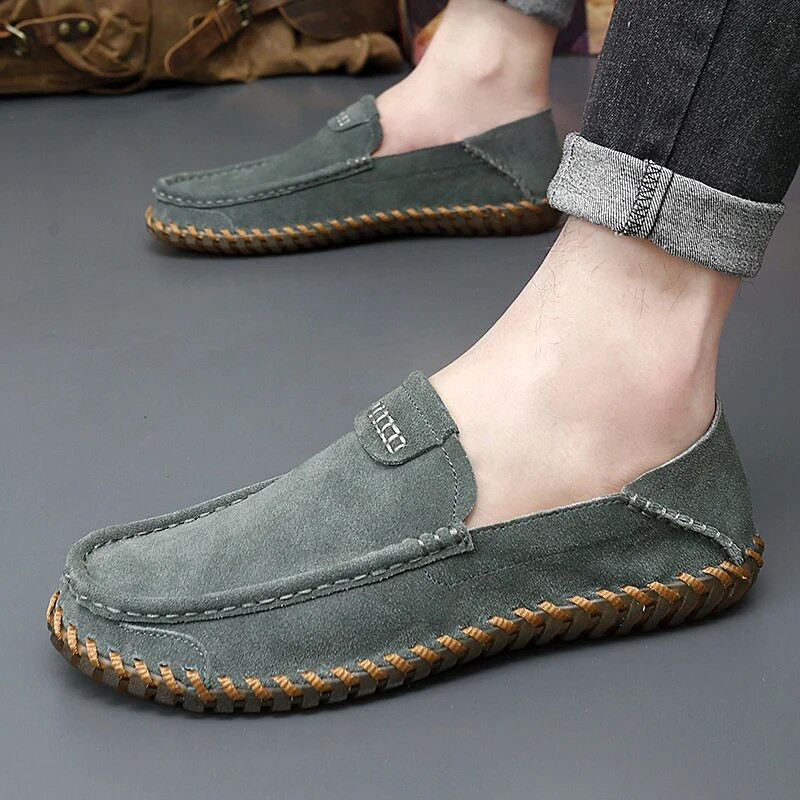 Suede Leather Ανδρικά Loafers Super Soft Casual Ανδρικά παπούτσια Slip On Ανδρικά Μοκασίνια Plus Size 38-47 Tenis Masculinos