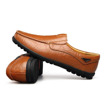 Ανδρικά παπούτσια casual από αναπνεύσιμα μαλακά ανδρικά loafers μοκασίνια ιταλικής μάρκας Slip on μαύρα παπούτσια οδήγησης συν μέγεθος 37-47