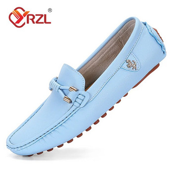 YRZL мокасини Мъжки ръчно изработени кожени обувки Ежедневни обувки с плоска подметка Обувки с приплъзване Луксозни удобни мокасини Обувки за мъже Голям размер 37-48