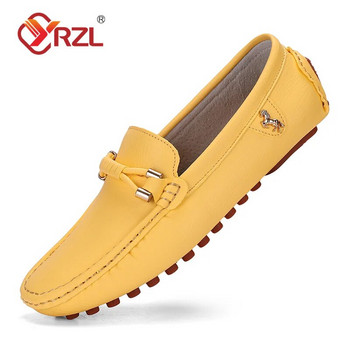 YRZL мокасини Мъжки ръчно изработени кожени обувки Ежедневни обувки с плоска подметка Обувки с приплъзване Луксозни удобни мокасини Обувки за мъже Голям размер 37-48