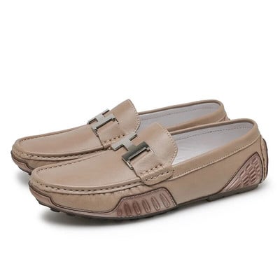 Veľké, kvalitné, originálne pánske mokasíny, veľkosť 48, nové, 2023, zelené pánske značkové ležérne kožené topánky, nazúvacie pánske šoférske topánky