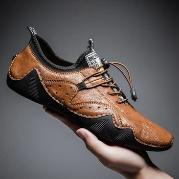 2023 Нови кожени ежедневни обувки Мъжки маратонки Плоски удобни мъжки ръчно изработени обувки Луксозни модни мокасини Висококачествени мъжки обувки
